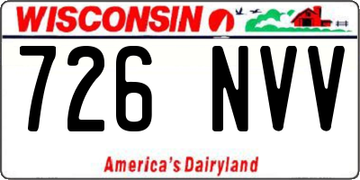 WI license plate 726NVV