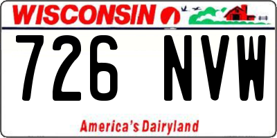 WI license plate 726NVW