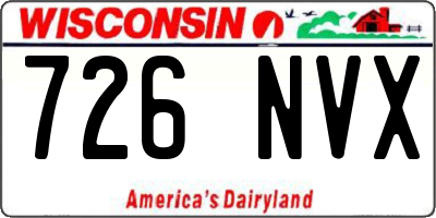WI license plate 726NVX