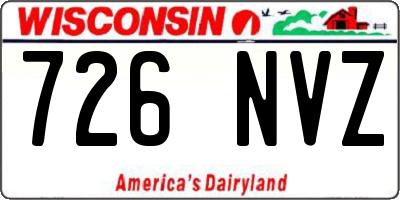 WI license plate 726NVZ