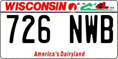 WI license plate 726NWB