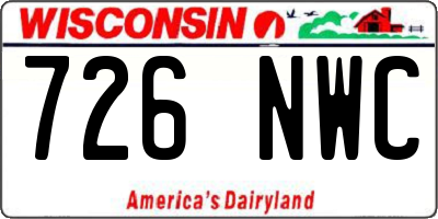 WI license plate 726NWC