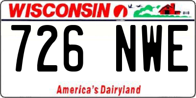 WI license plate 726NWE