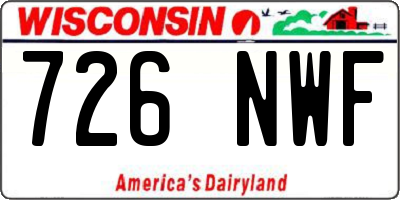 WI license plate 726NWF