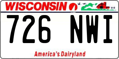 WI license plate 726NWI
