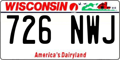 WI license plate 726NWJ