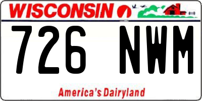 WI license plate 726NWM