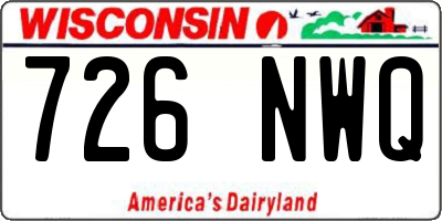 WI license plate 726NWQ
