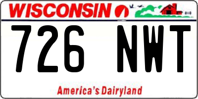 WI license plate 726NWT