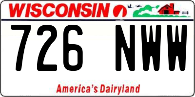 WI license plate 726NWW