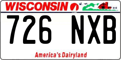 WI license plate 726NXB