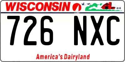 WI license plate 726NXC