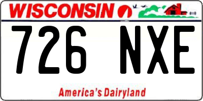 WI license plate 726NXE