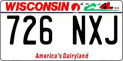 WI license plate 726NXJ