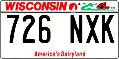 WI license plate 726NXK
