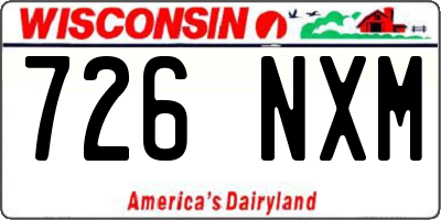WI license plate 726NXM