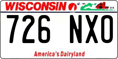 WI license plate 726NXO