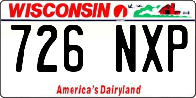 WI license plate 726NXP