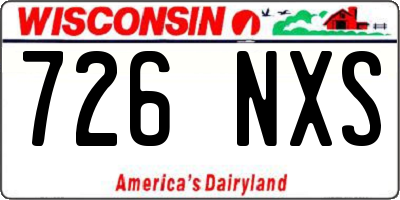 WI license plate 726NXS