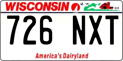 WI license plate 726NXT