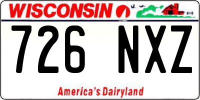 WI license plate 726NXZ