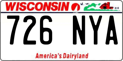 WI license plate 726NYA