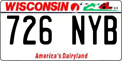 WI license plate 726NYB