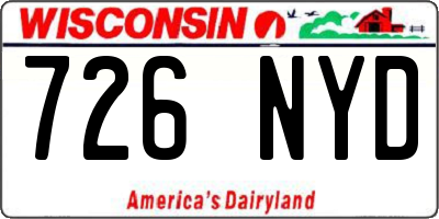 WI license plate 726NYD