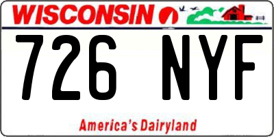 WI license plate 726NYF