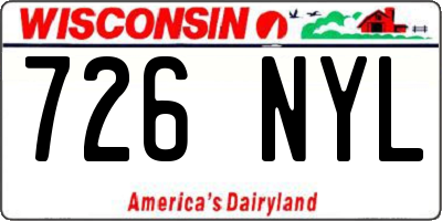 WI license plate 726NYL