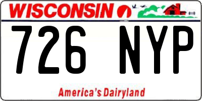 WI license plate 726NYP