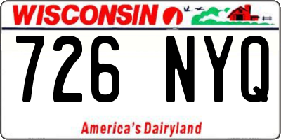 WI license plate 726NYQ