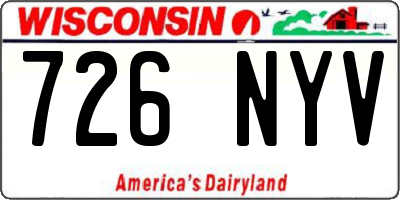 WI license plate 726NYV