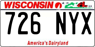 WI license plate 726NYX