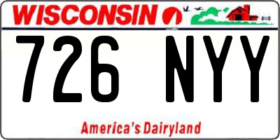 WI license plate 726NYY
