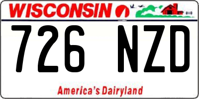 WI license plate 726NZD
