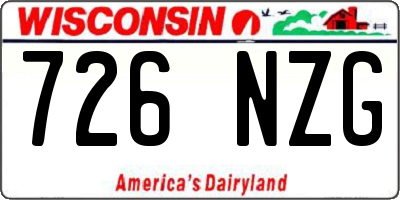WI license plate 726NZG
