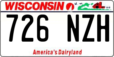 WI license plate 726NZH