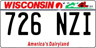 WI license plate 726NZI