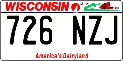 WI license plate 726NZJ