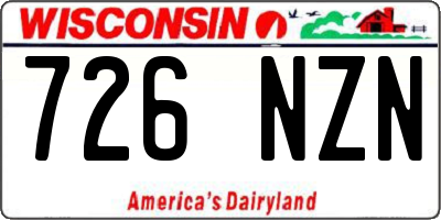 WI license plate 726NZN
