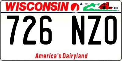 WI license plate 726NZO