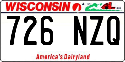 WI license plate 726NZQ