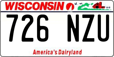 WI license plate 726NZU