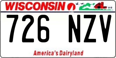 WI license plate 726NZV