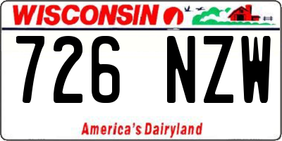WI license plate 726NZW