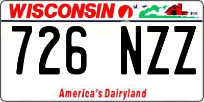 WI license plate 726NZZ