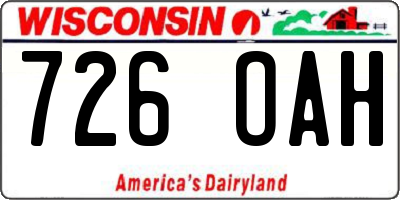 WI license plate 726OAH