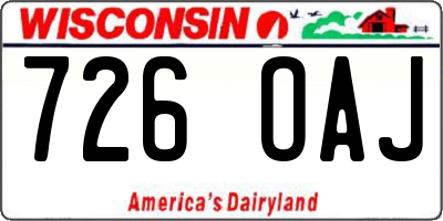 WI license plate 726OAJ