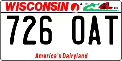 WI license plate 726OAT
